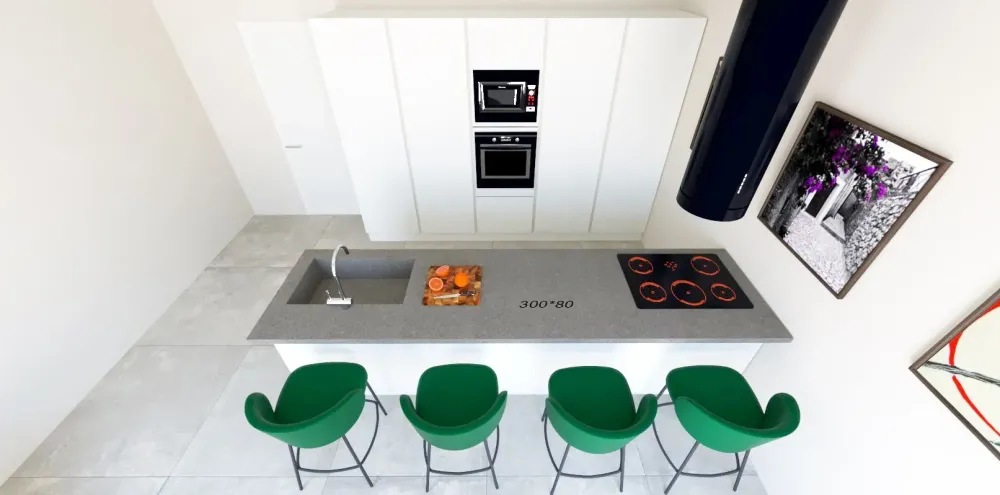 Cucina bianca design ad isola Kali in Offerta Outlet^Arredo3 Clearance