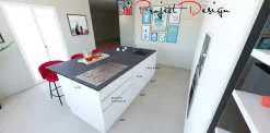 Cucina bianca design con isola Line a soli 9500€^Astra Outlet