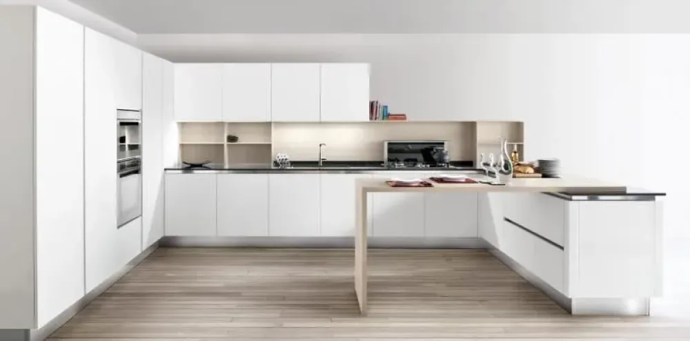 Discount Cucina bianca design con penisola Mary a soli 18607 Euro Cucine Con Penisola|Cucine Design