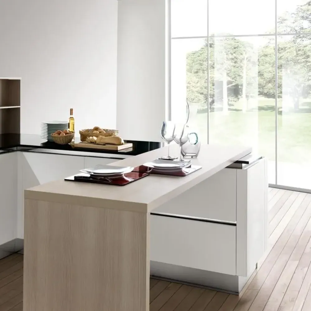 Discount Cucina bianca design con penisola Mary a soli 18607 Euro Cucine Con Penisola|Cucine Design