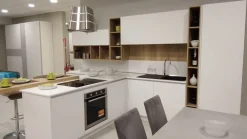 Gentili Group Cucina bianca design con penisola Time 1 in Offerta Outlet- Cucine Con Penisola|Cucine Design