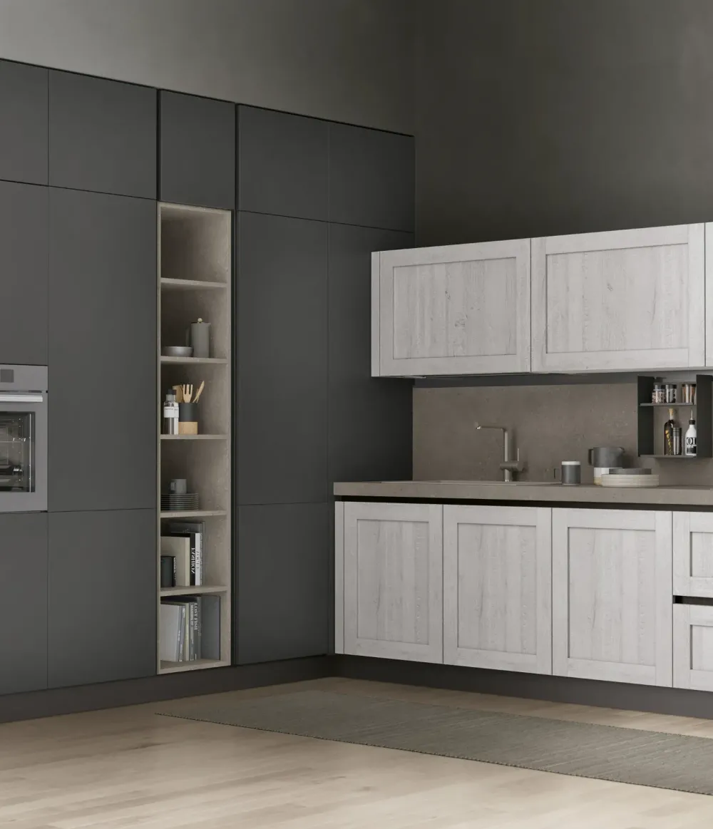 Stosa Cucina bianca industriale lineare City- Cucine Lineari