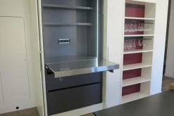 Cucina bianca moderna ad isola Kristal in Offerta Outlet^Artigianale Best