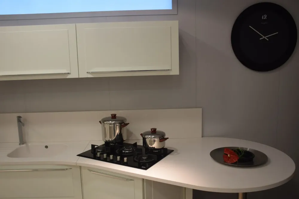 Dibiesse Cucina bianca moderna ad angolo Quadra- Cucine Ad Angolo|Cucine Moderne