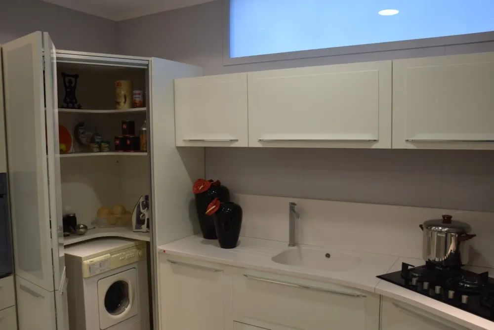 Dibiesse Cucina bianca moderna ad angolo Quadra- Cucine Ad Angolo|Cucine Moderne