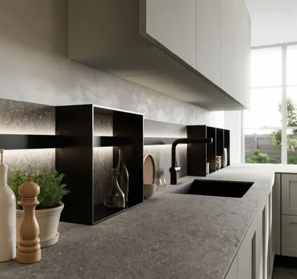 New Cucina bianca moderna ad angolo Alma 01 in offerta Cucine Ad Angolo|Cucine Moderne