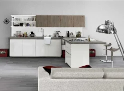 Spagnol cucine Cucina bianca moderna con penisola Vivere 2 a soli 11617 Euro- Cucine Con Penisola|Cucine Moderne