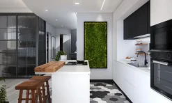 Discount Cucina bianca moderna con isola Cucina moderna con isola e colonne laccata bianca maniglia j   in Offerta Outlet Cucine Ad Isola|Cucine Moderne