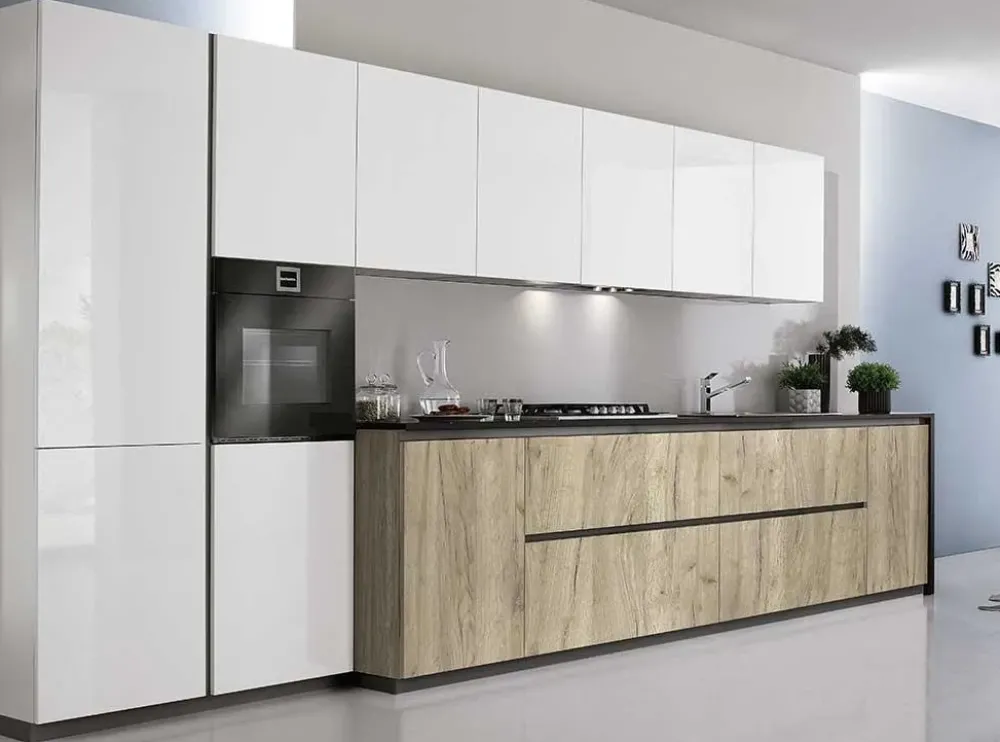 Hot Cucina bianca moderna lineare Vivere 1 Cucine Lineari|Cucine Moderne