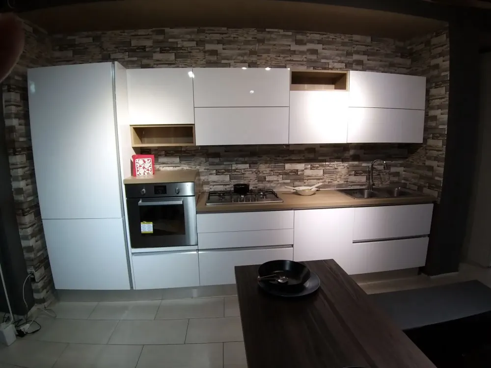 Discount Cucina bianca moderna lineare Ginevra Cucine Lineari|Cucine Moderne