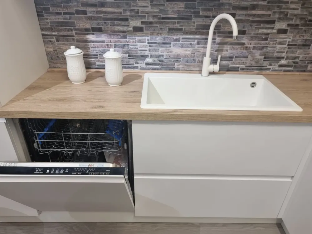 Best Cucina bianca moderna lineare Green kelly Cucine Lineari|Cucine Moderne