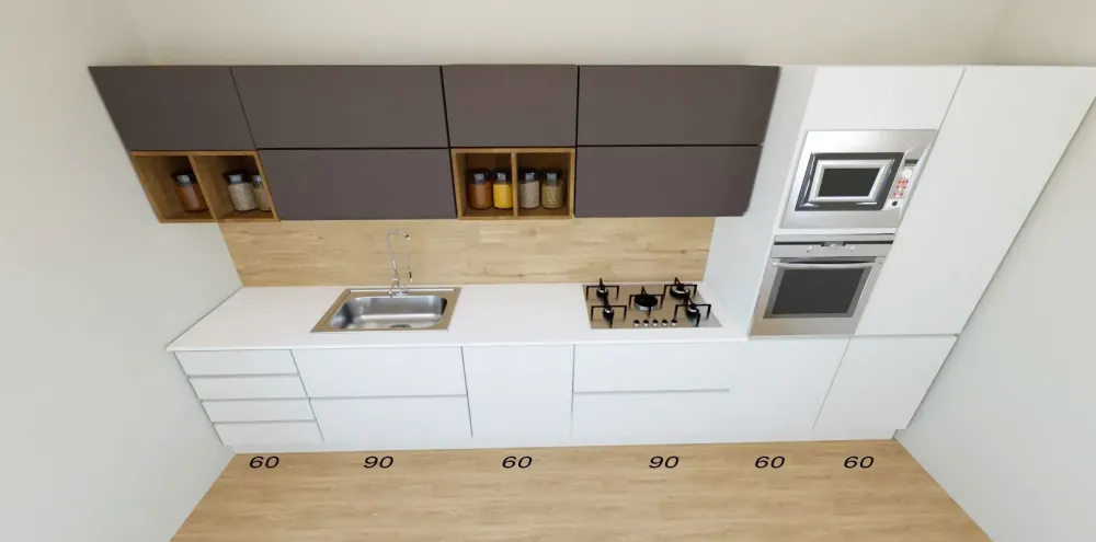 Astra Cucina bianca moderna lineare Line in offerta- Cucine Lineari|Cucine Moderne