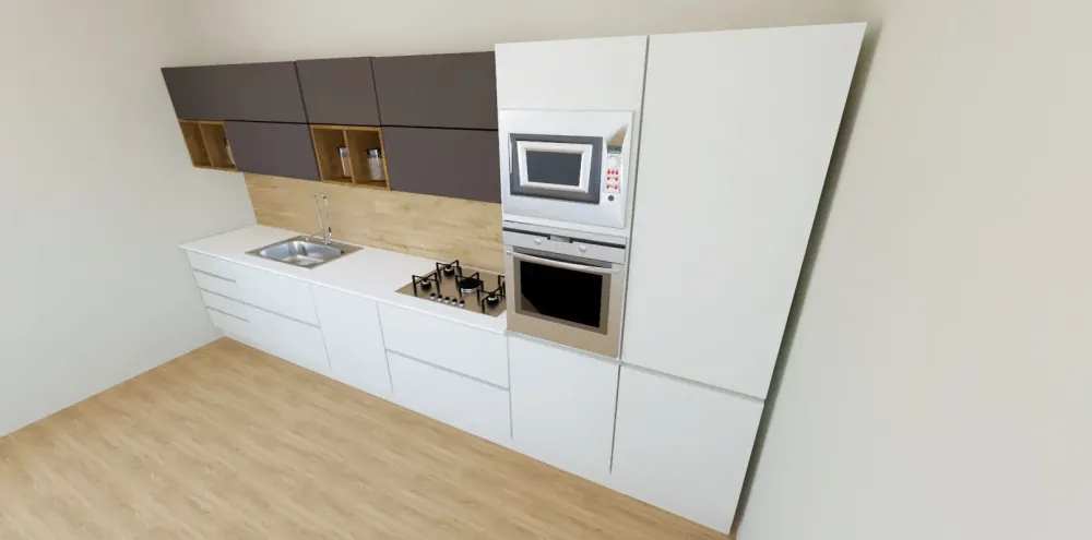 Astra Cucina bianca moderna lineare Line in offerta- Cucine Lineari|Cucine Moderne