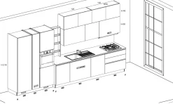 Stosa Cucina bianca moderna lineare Infinity- Cucine Lineari|Cucine Moderne