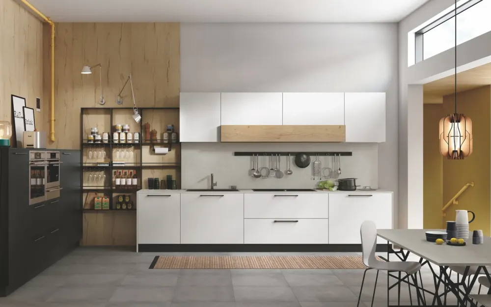 Stosa Cucina bianca moderna lineare Infinity- Cucine Lineari|Cucine Moderne