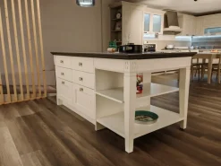 Clearance Cucina bianca provenzale con isola Virginia in Offerta Outlet Cucine Ad Isola
