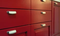 Online Cucina country lineare rossa in legno Melarancia Cucine Lineari|Cucine Country