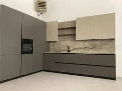 Binova Cucina design ad angolo grigio in laccato opaco Bluma- Cucine Ad Angolo|Cucine Design