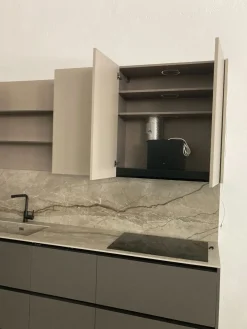 Binova Cucina design ad angolo grigio in laccato opaco Bluma- Cucine Ad Angolo|Cucine Design