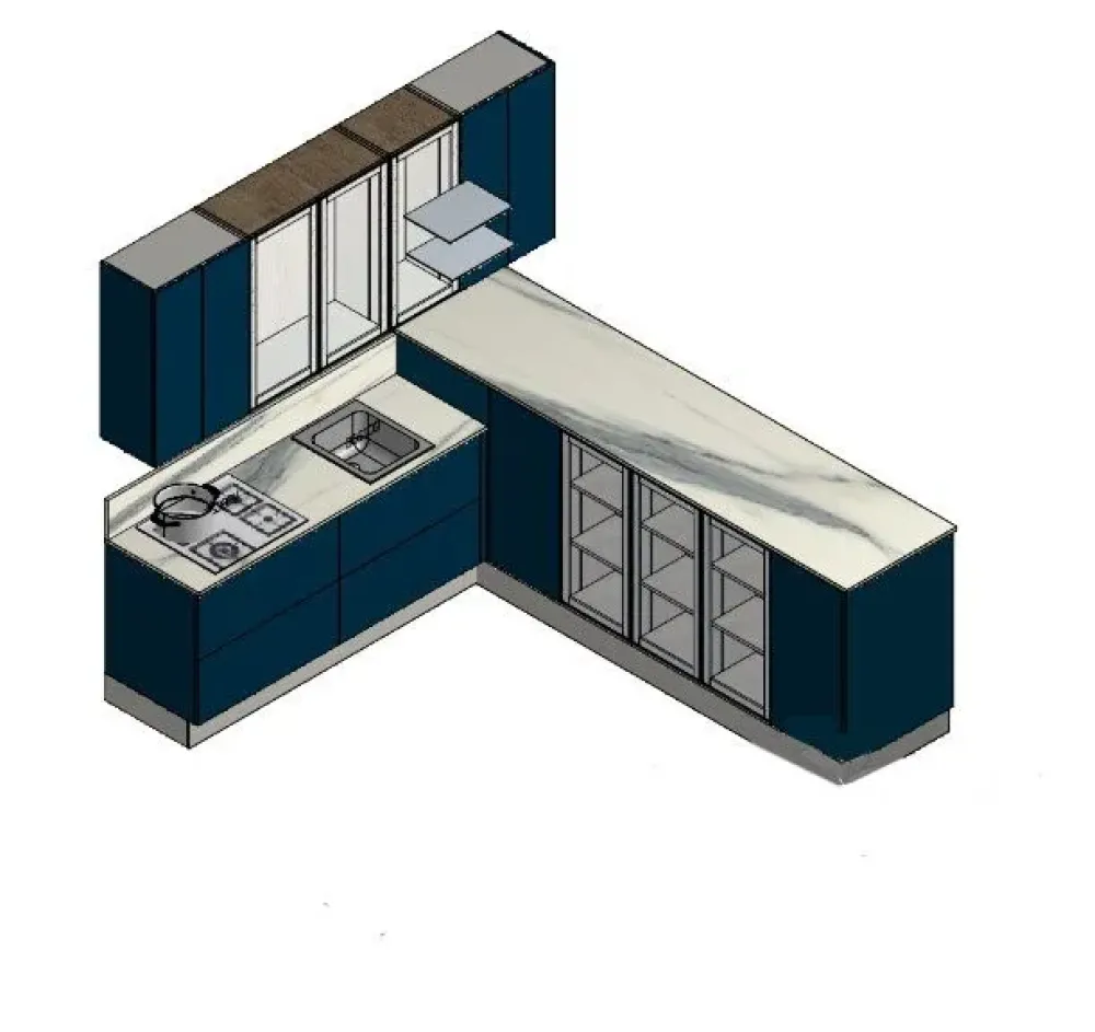 Sale Cucina blu moderna ad angolo Moderna outlet a soli 4000€ Cucine Ad Angolo|Cucine Moderne