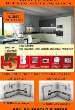 Cucina classica bianca lineare Bea in offerta^Net Cucine New