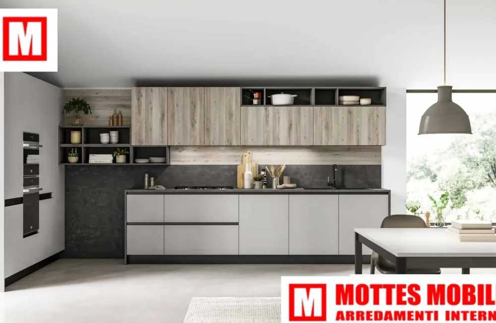 Collezione esclusiva Cucina design ad angolo magnolia in laminato materico Milano- Cucine Ad Angolo|Cucine Design