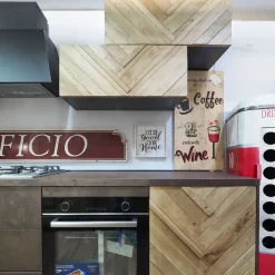 Cucina moderna lineare rovere chiaro in legno Cucinja moderna rennes in legno e bronzo^Collezione esclusiva Best