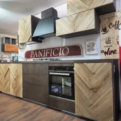 Cucina moderna lineare rovere chiaro in legno Cucinja moderna rennes in legno e bronzo^Collezione esclusiva Best