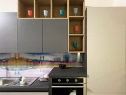 Colombini Casa Cucina moderna lineare grigia in laminato opaco Quadra gola- Cucine Lineari|Cucine Moderne
