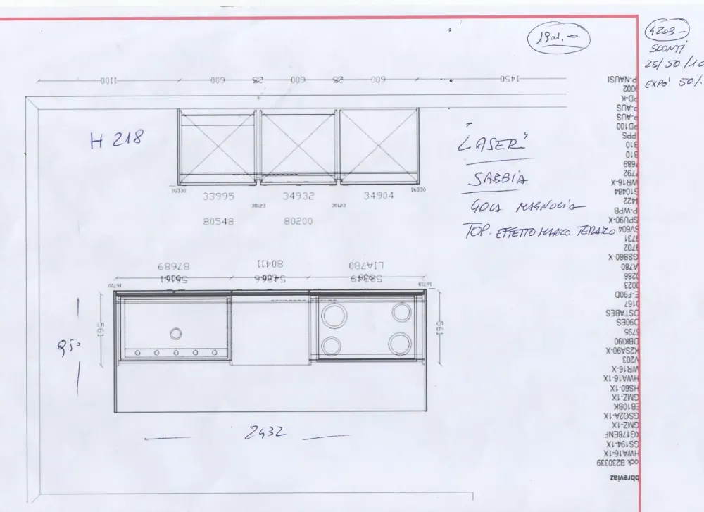 CUCINA con isola Laser germany SCONTATA 58%^Artigianale Hot