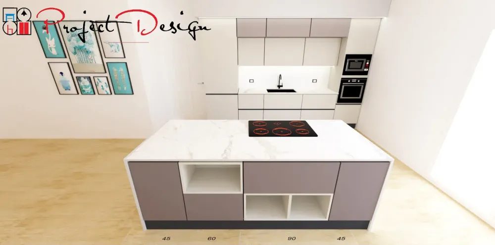 Outlet Cucina con isola design tortora Sp22 a soli 6250 Euro Cucine Ad Isola|Cucine Design