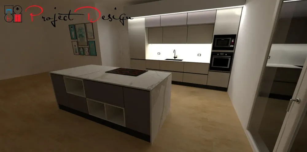 Outlet Cucina con isola design tortora Sp22 a soli 6250 Euro Cucine Ad Isola|Cucine Design