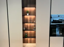 Cucina con isola in laccata opaco grigia bluna a prezzo scontato^Binova Clearance