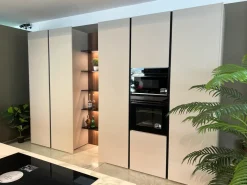 Cucina con isola in laccata opaco grigia bluna a prezzo scontato^Binova Clearance