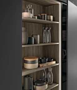 Cucina con isola in laminato opaco grigia Anta 1 a prezzo ribassato^Antares Online