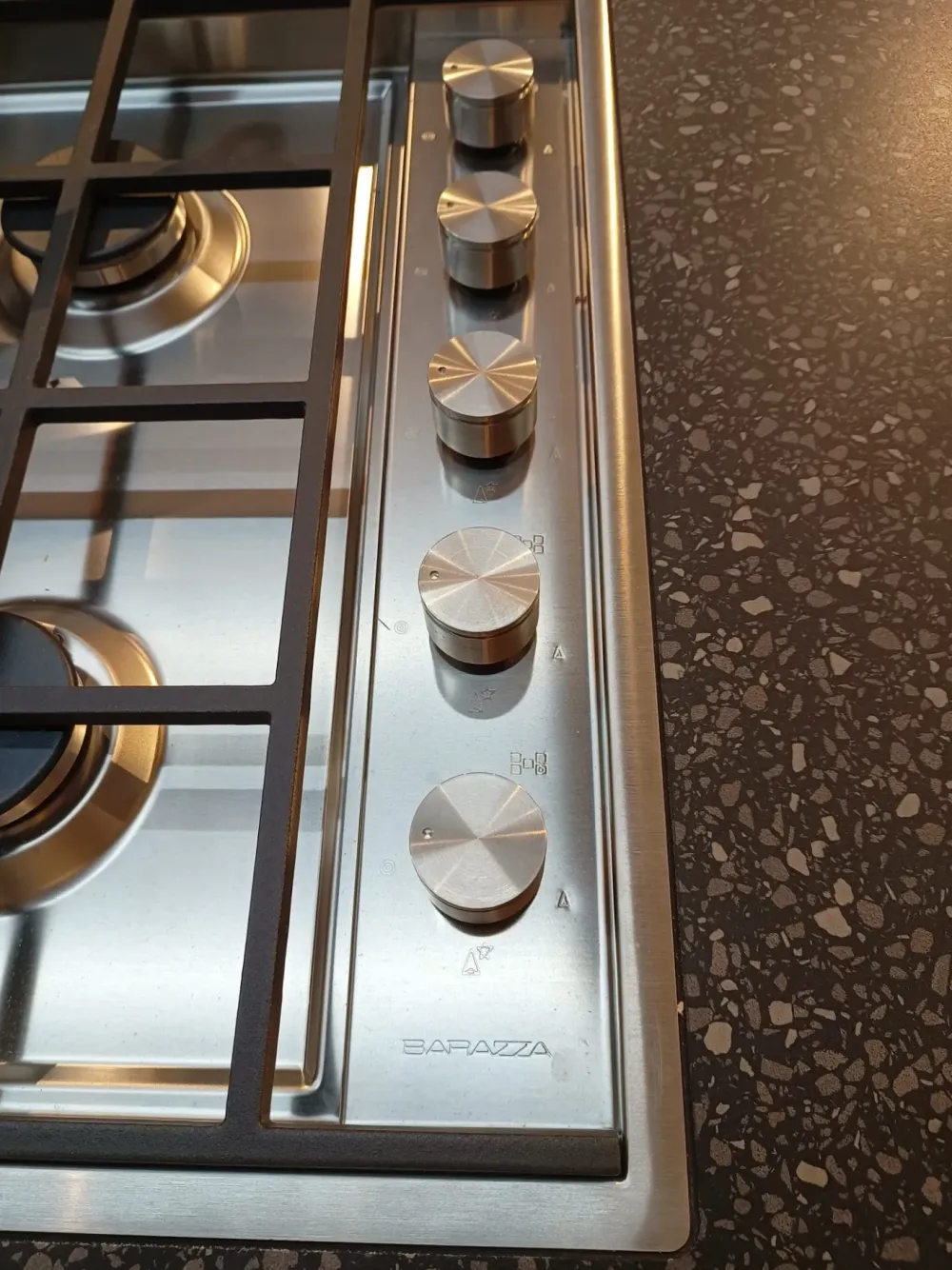 Cucina con isola in laminato materico grigia Kali a prezzo ribassato^Arredo3 Sale