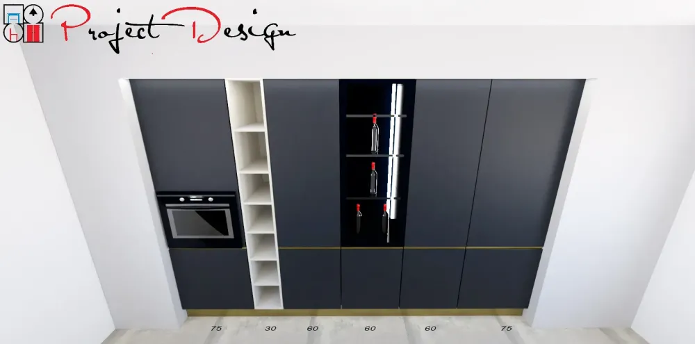 Discount Cucina con isola in laminato opaco antracite Kali a prezzo ribassato Cucine Ad Isola|Cucine Design