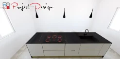 Discount Cucina con isola in laminato opaco antracite Kali a prezzo ribassato Cucine Ad Isola|Cucine Design