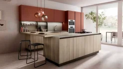 Arredo3 Cucina con isola in laminato materico a prezzo scontato 40%- Cucine Ad Isola|Cucine Moderne