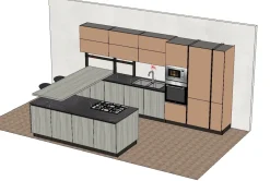 Arredo3 Cucina con isola in laminato materico a prezzo scontato 40%- Cucine Ad Isola|Cucine Moderne