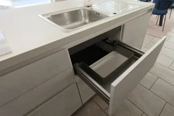 Cucina con isola in nobilitato bianca Green a prezzo ribassato Cucine Ad Isola|Cucine Moderne