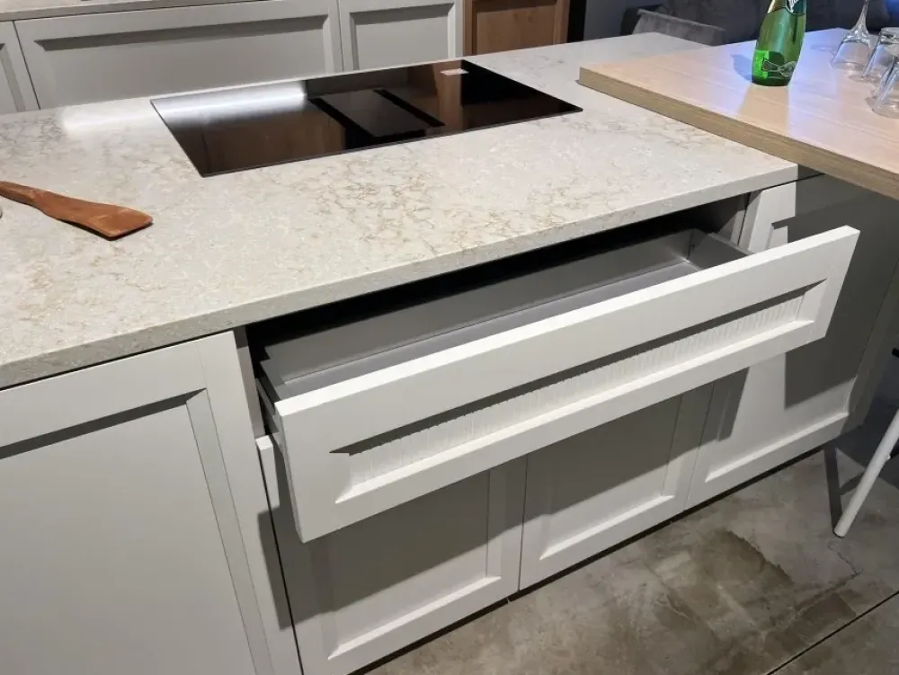 Discount Cucina con isola in nobilitato bianca Palio a prezzo ribassato Cucine Ad Isola|Cucine Moderne