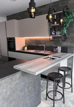 Scavolini Cucina con isola industriale tortora Diesel open workshop a soli 15000 Euro- Cucine Ad Isola