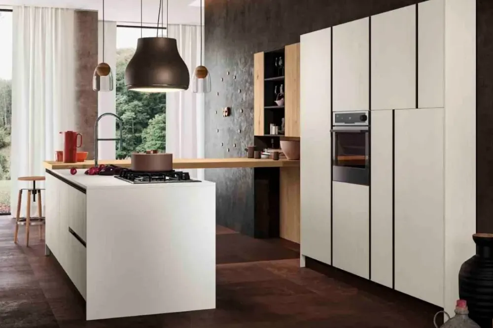 Cucina con isola moderna rovere chiaro Asia a soli 9780 Euro^Arredo3 Discount