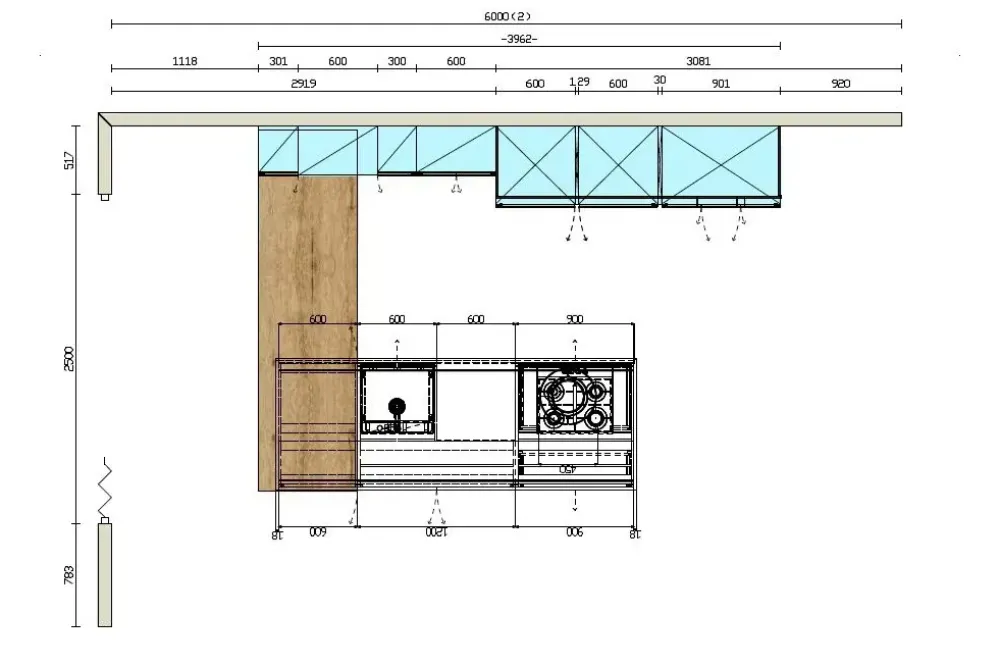 Cucina con isola moderna rovere chiaro Asia a soli 9780 Euro^Arredo3 Discount