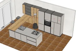 Cucina con isola moderna rovere chiaro Asia a soli 9780 Euro^Arredo3 Discount