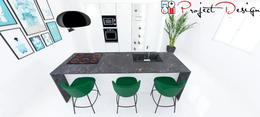 Astra Cucina con isola moderna bianca Line a soli 8600€- Cucine Ad Isola|Cucine Moderne