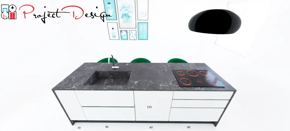 Astra Cucina con isola moderna bianca Line a soli 8600€- Cucine Ad Isola|Cucine Moderne