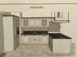 Cucina con penisola in laccato opaco bianca English mood a prezzo ribassato^Minacciolo Sale