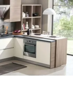 Hot Cucina con penisola in laminato materico altri colori Hansel a prezzo scontato Cucine Con Penisola|Cucine Design